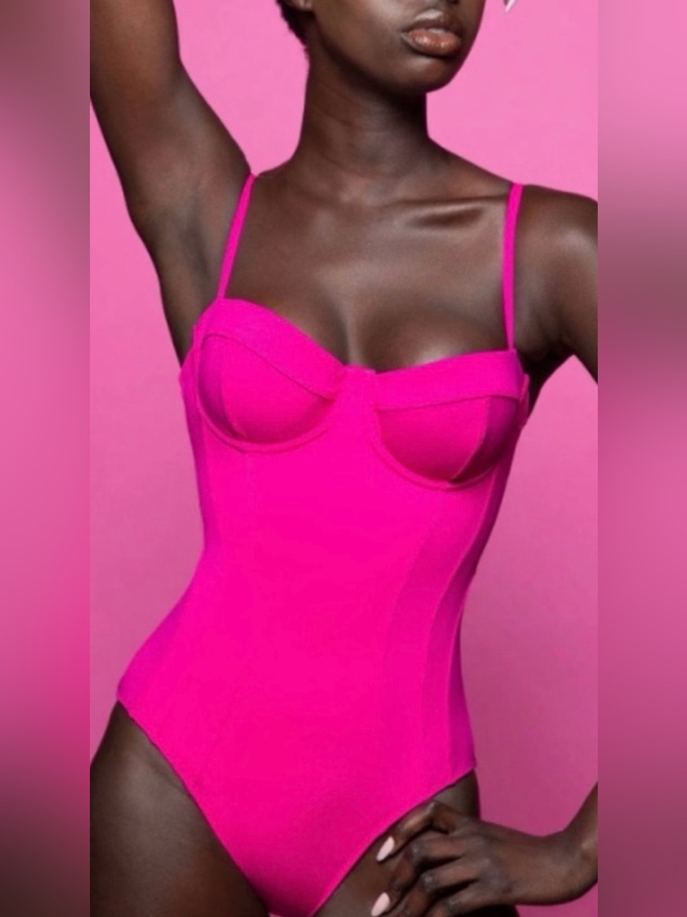 NWT $188 TA3 Shapewear Hot Pink One-Piece Swimsuit
